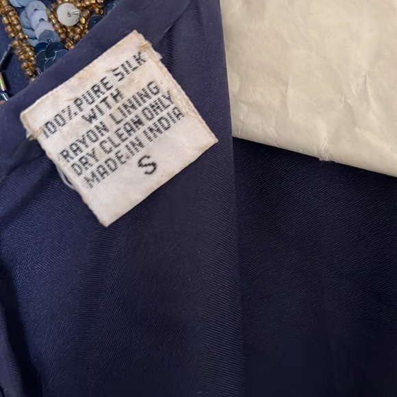 Laurence Kazar beaded silk dress Vintage Small - Picture 12 of 16